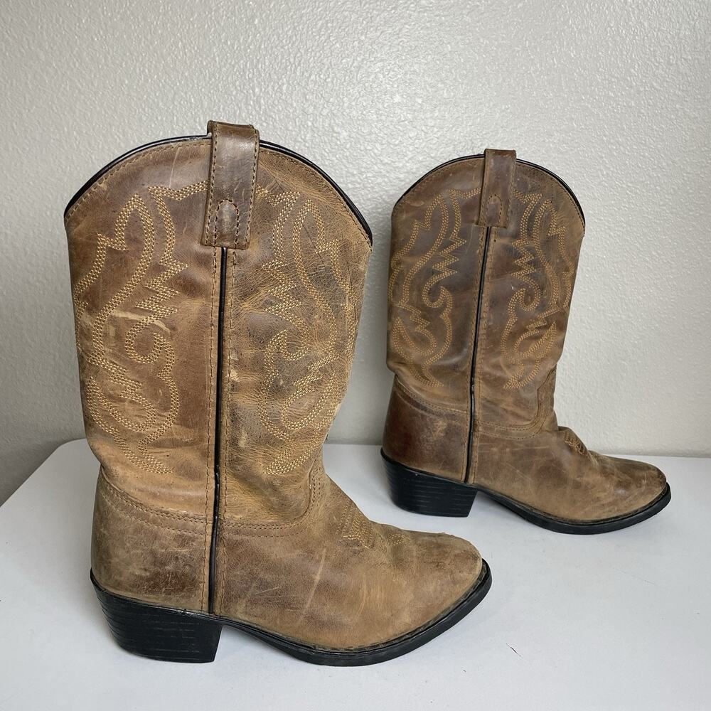 Cody James Cowboy Boots Youth Size 4 D Oiled Dust Brown Leather Western 43034Y